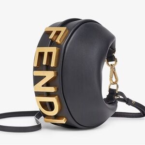 Fendi fensigraphy mini crossbody NWB black